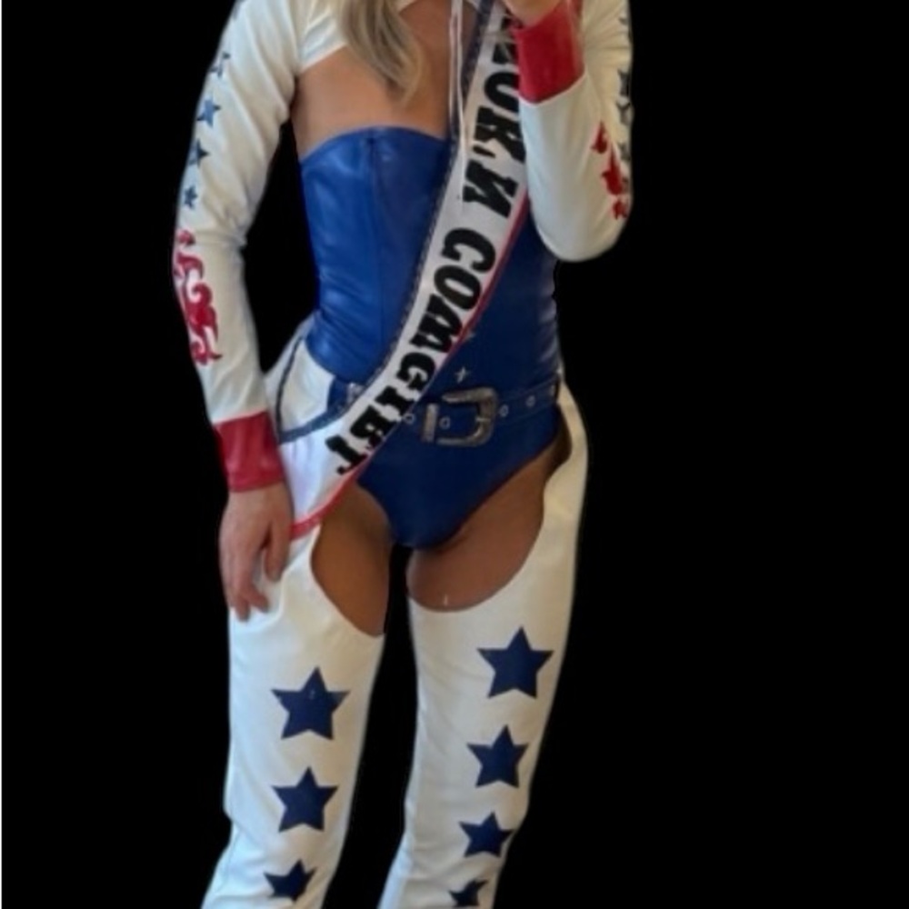 Dolls Kill red white and blue western 4 piece costume set NWT L